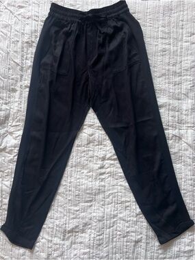 Magaschoni Black Elastic Drawstring Ankle Pants